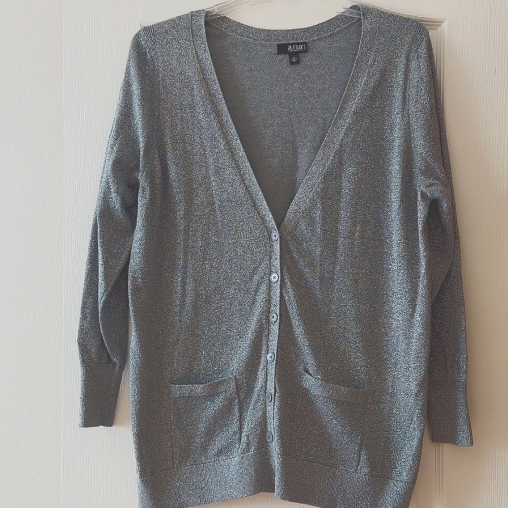 a.n.a silver sparkle Cardigan 1X